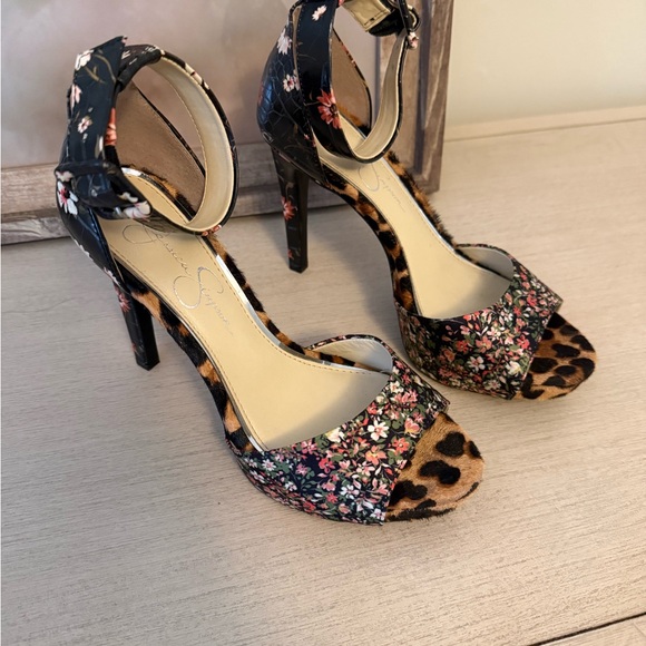Jessica Simpson Floral and Leopard Heels